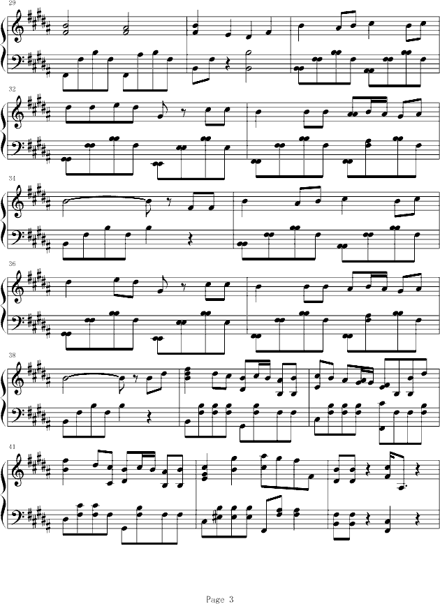 古老的大钟钢琴曲谱（图3）