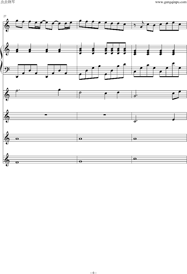 枫（键盘版）钢琴曲谱（图6）