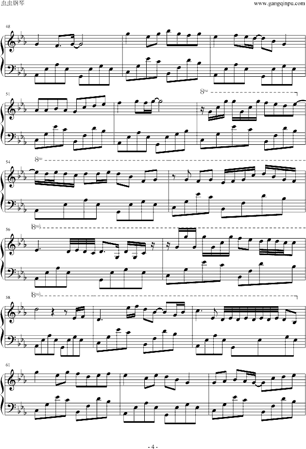 解夏钢琴曲谱（图4）