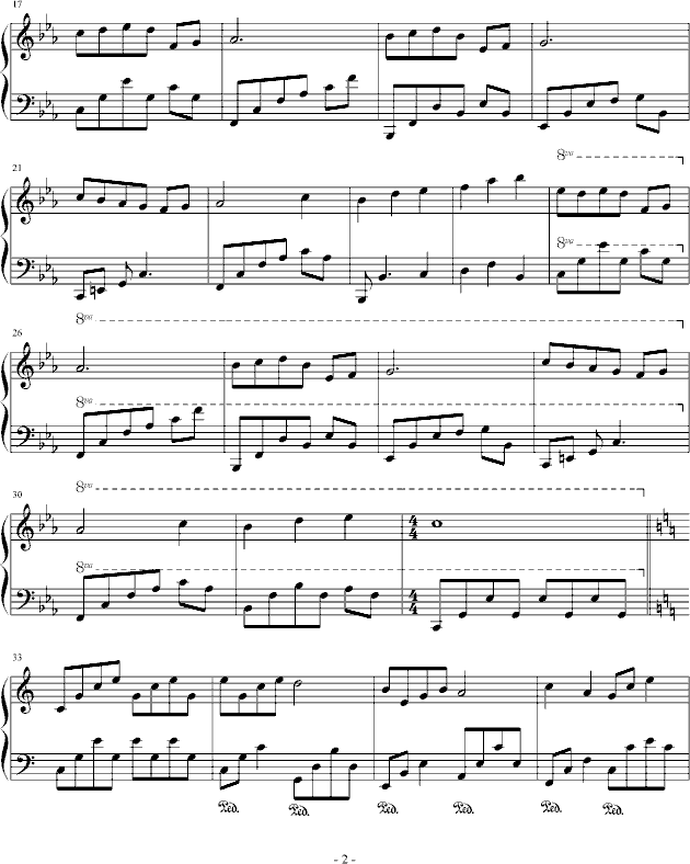 梦钢琴曲谱（图2）