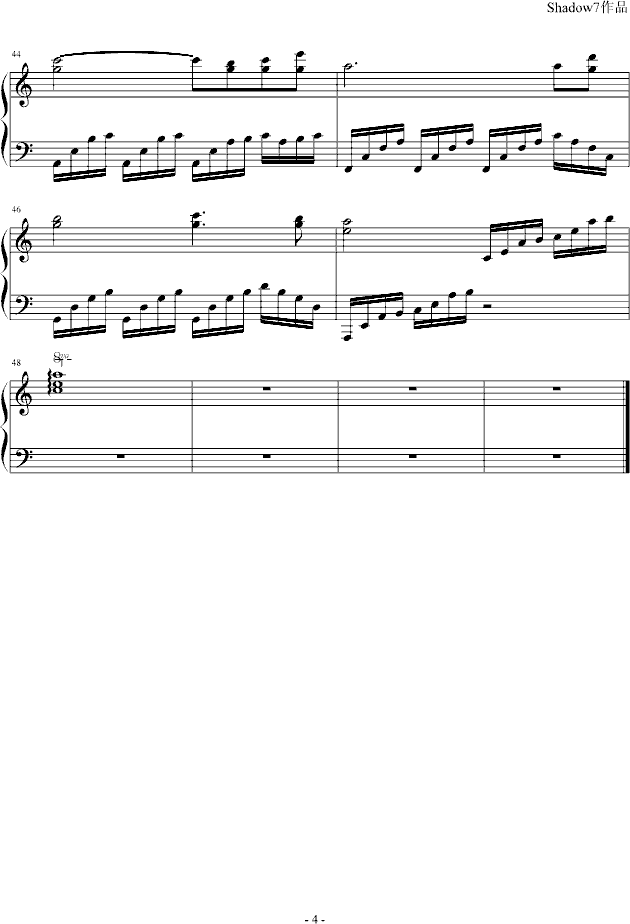 逝去的旋律钢琴曲谱（图4）