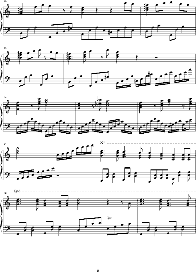 星空下的思念钢琴曲谱（图6）