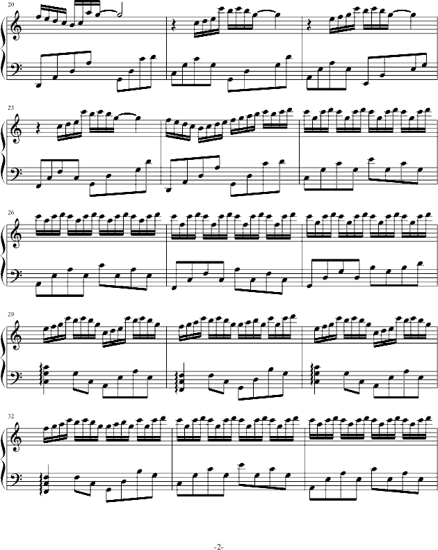 飞雪钢琴曲谱（图2）