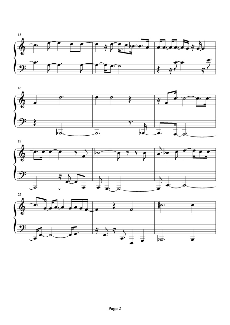 想见你钢琴曲谱（图2）