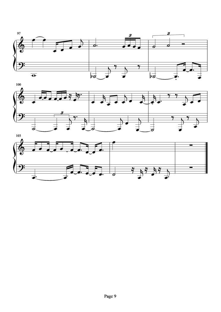 想见你钢琴曲谱（图9）