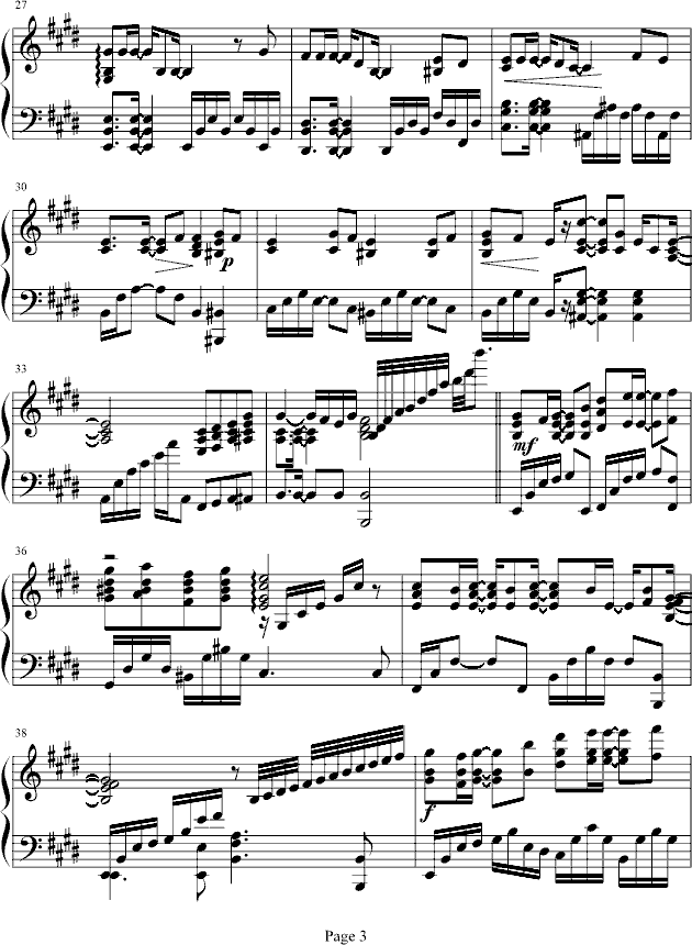 shooting star钢琴曲谱（图3）