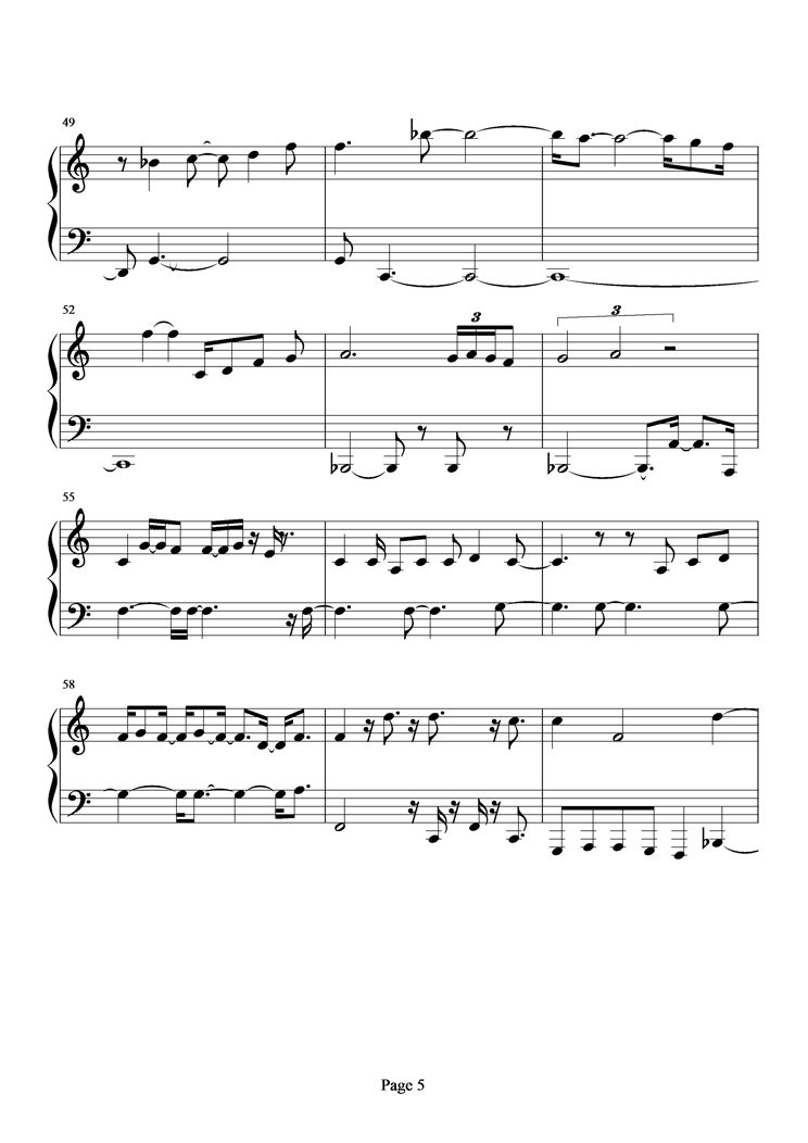 想见你钢琴曲谱（图5）
