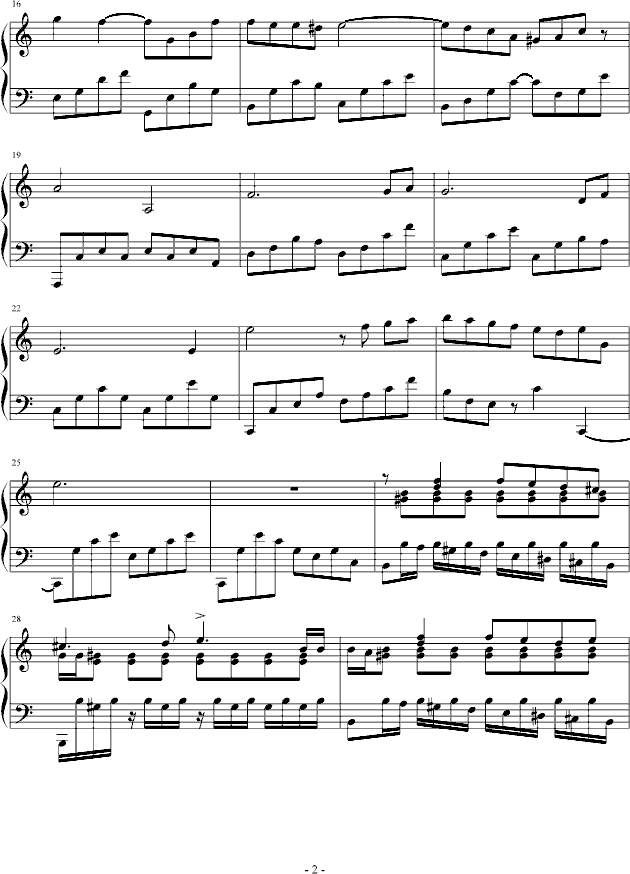永别了，2009钢琴曲谱（图2）