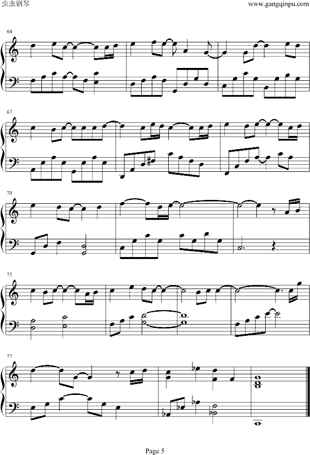 一眼瞬间钢琴曲谱（图5）