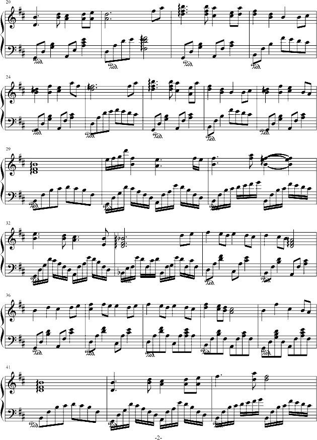 星月神话（钢琴谱三页）钢琴曲谱（图2）