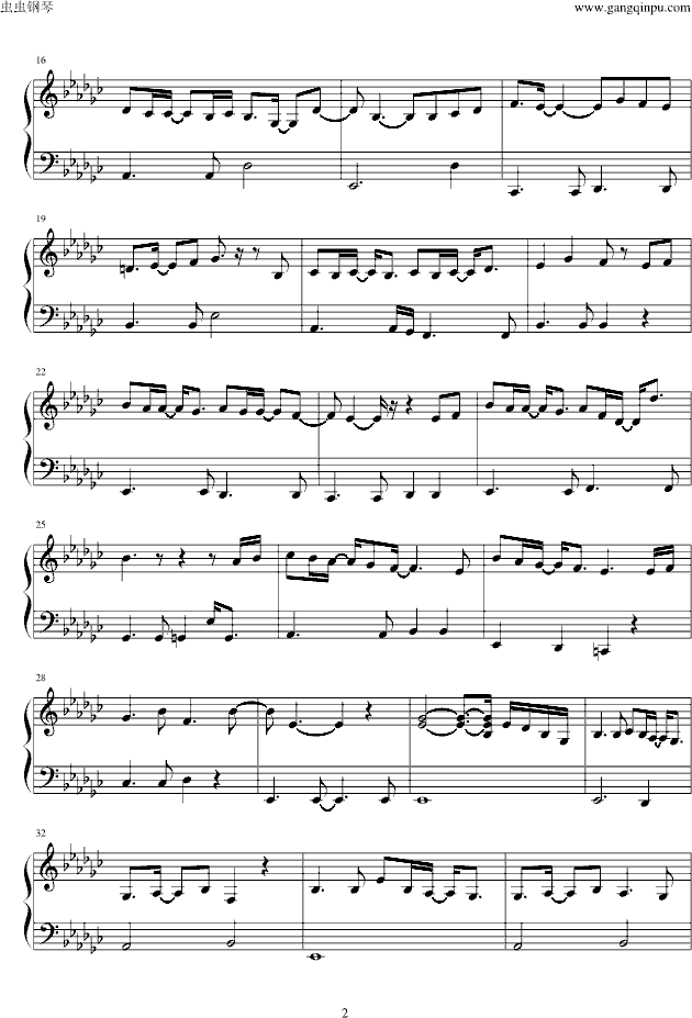 睡公主钢琴曲谱（图2）