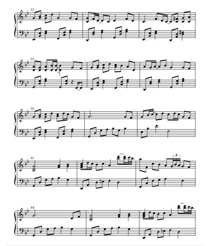 薄桜鬼-花びらの刻钢琴曲谱（图3）
