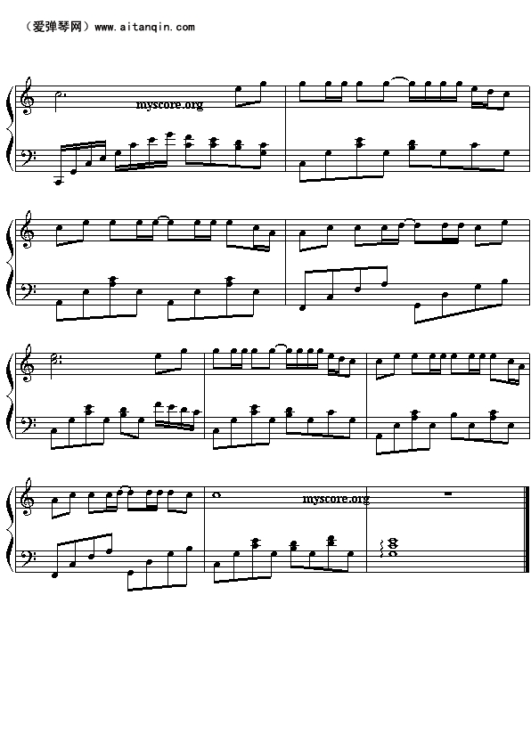 稻香(周杰伦曲)钢琴曲谱（图2）