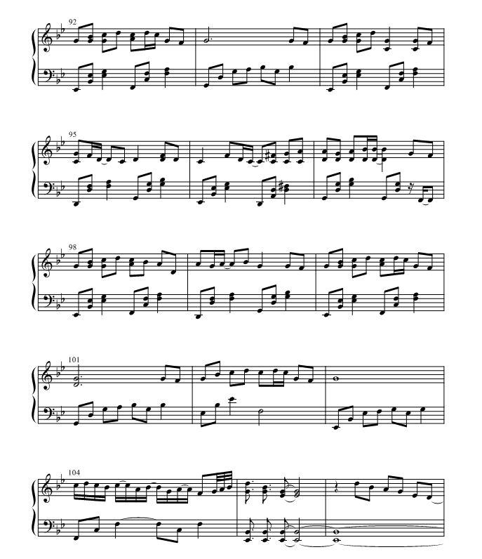 薄桜鬼-花びらの刻钢琴曲谱（图7）
