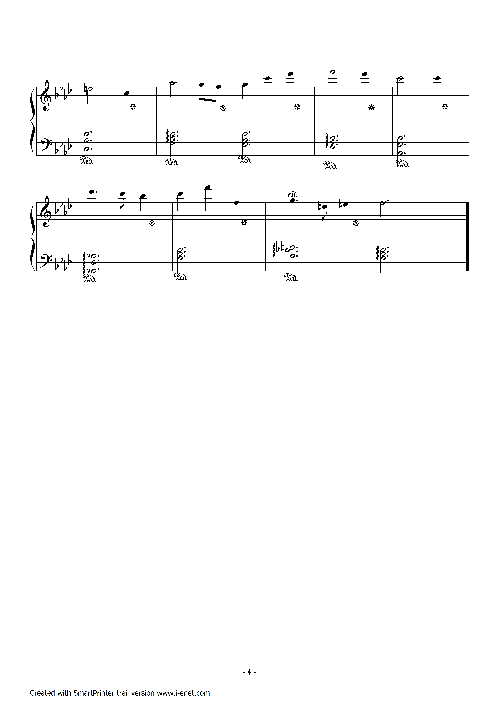 霞光   精灵世纪片尾曲钢琴曲谱（图4）