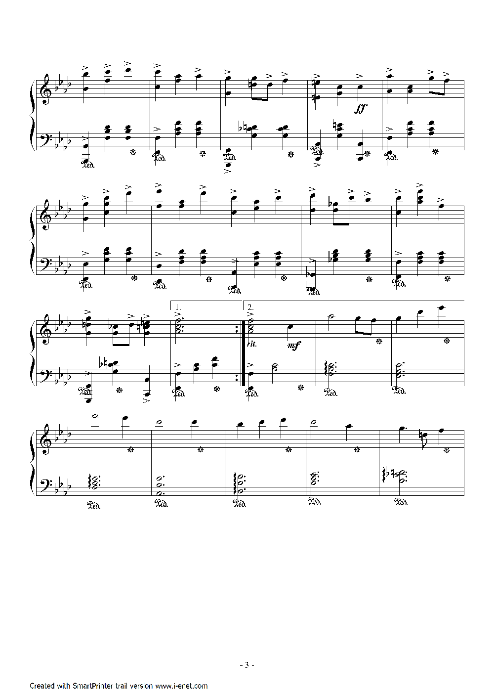 霞光   精灵世纪片尾曲钢琴曲谱（图3）
