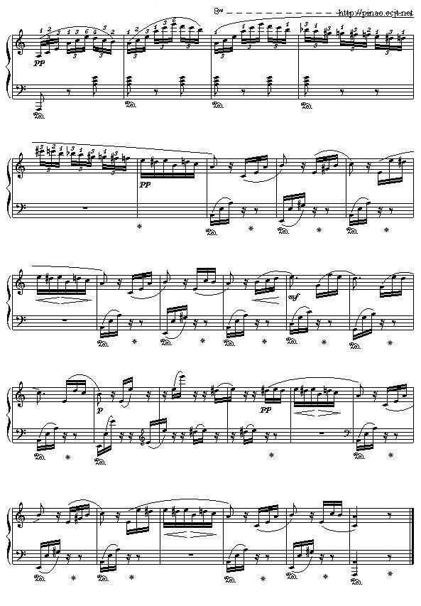 献给爱丽丝钢琴曲谱（图4）