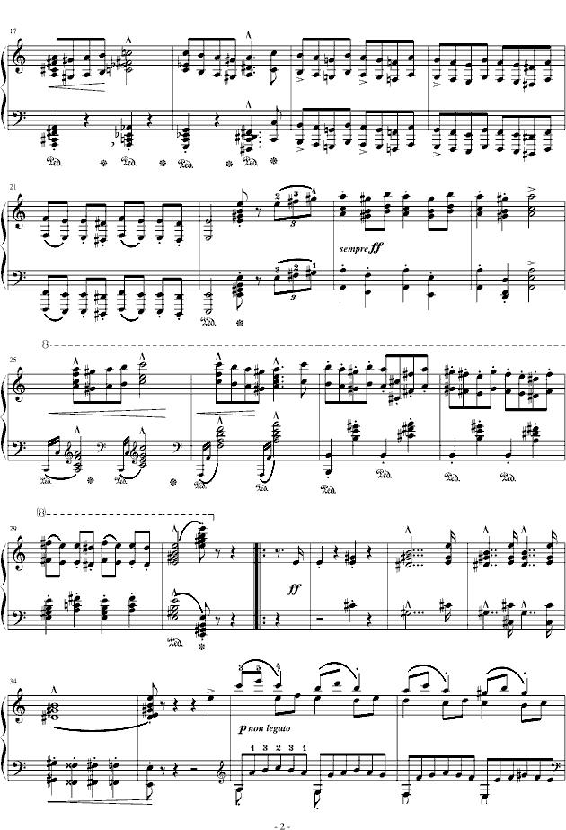 拉科奇进行曲（匈牙利狂想曲15号）钢琴曲谱（图2）
