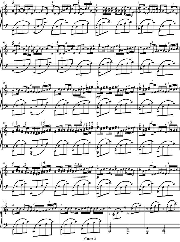 卡农 George Winston钢琴曲谱（图2）