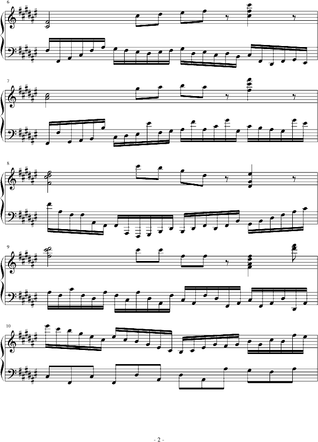 酒疯之曲钢琴曲谱（图2）