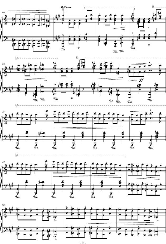 拉科奇进行曲（匈牙利狂想曲15号）钢琴曲谱（图13）