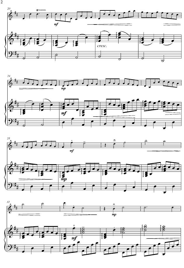 Kanon in D（卡农、小提琴+钢琴）钢琴曲谱（图2）