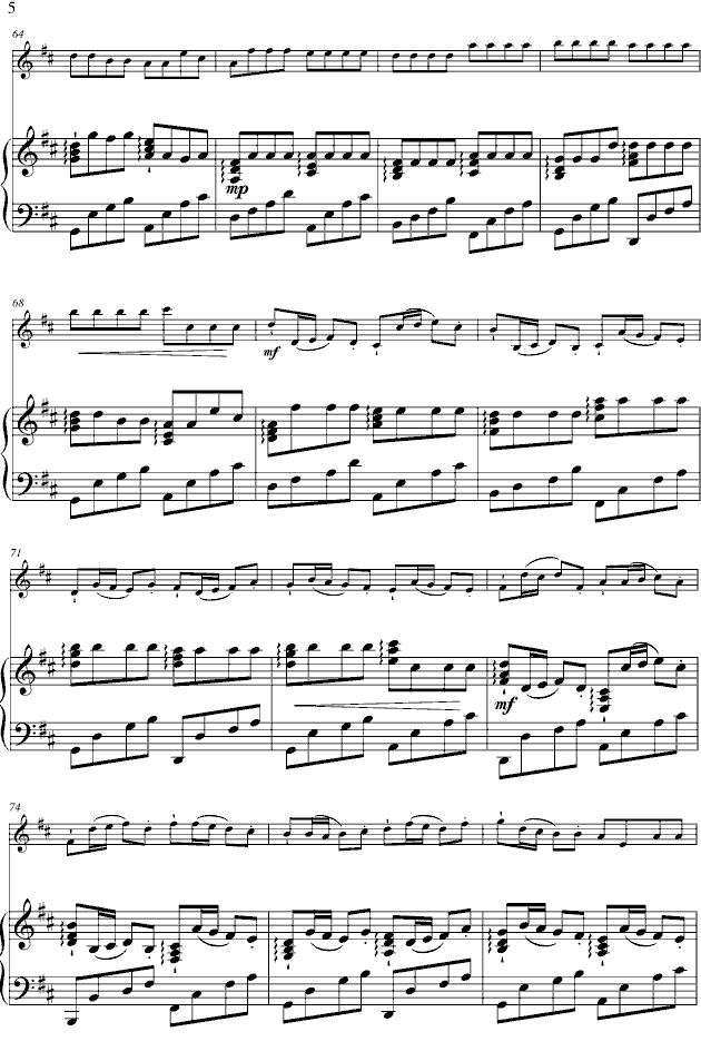 Kanon in D（卡农、小提琴+钢琴）钢琴曲谱（图5）