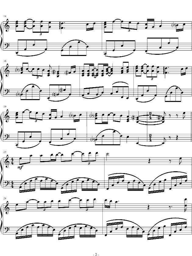 HELLO钢琴曲谱（图2）