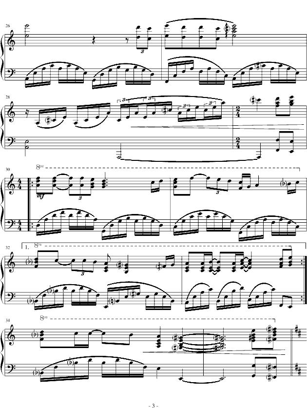 HELLO钢琴曲谱（图3）