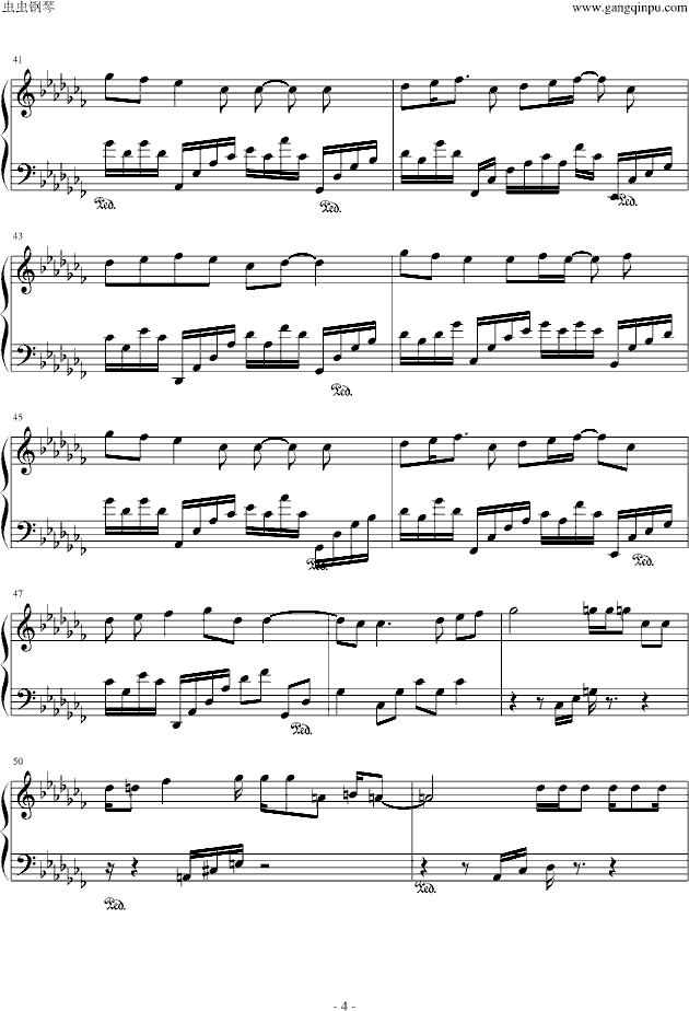 仰望星空钢琴曲谱（图4）