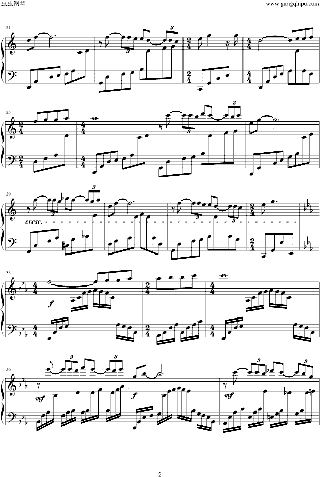 过去的恋情  克莱德曼钢琴曲谱（图2）