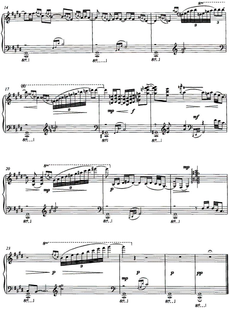 枫桥夜泊钢琴曲谱（图2）