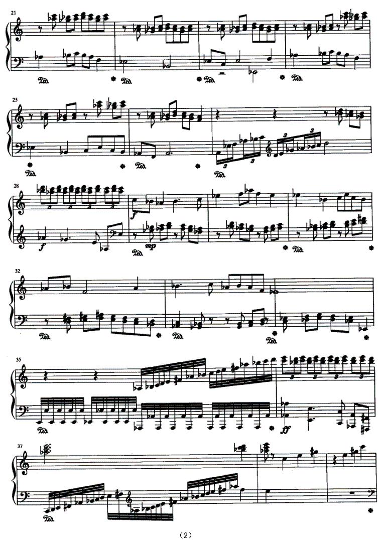五个背景中的茉莉花钢琴曲谱（图2）