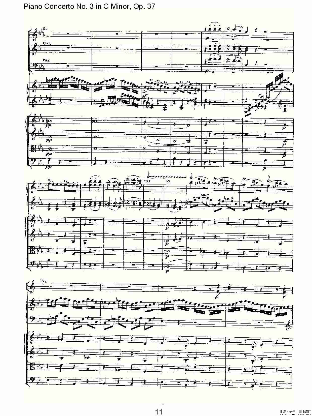 C小调钢琴第三协奏曲 Op.37  第一乐章钢琴曲谱（图6）