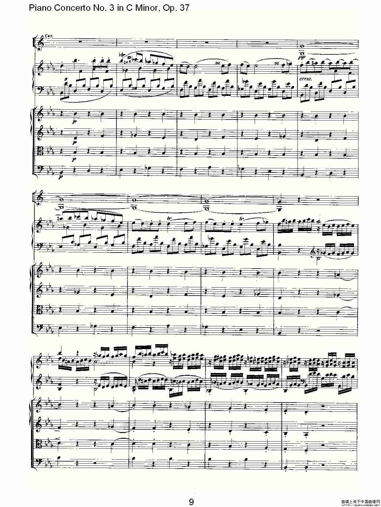 C小调钢琴第三协奏曲 Op.37  第一乐章钢琴曲谱（图5）