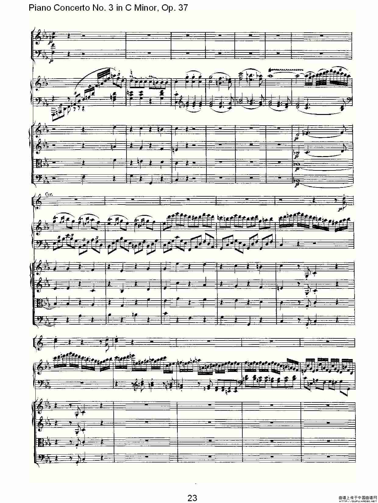 C小调钢琴第三协奏曲 Op.37  第一乐章钢琴曲谱（图12）