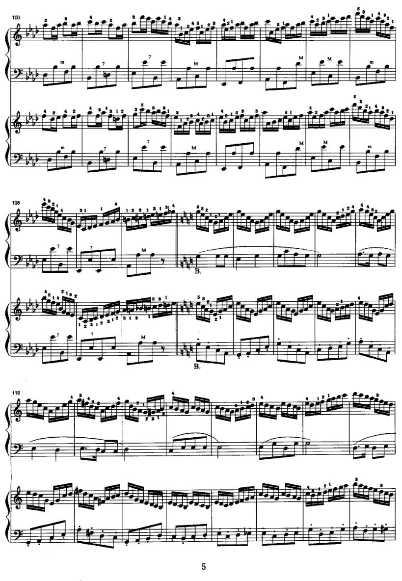 鄂伦春民歌主题变奏曲（四手联弹）钢琴曲谱（图5）