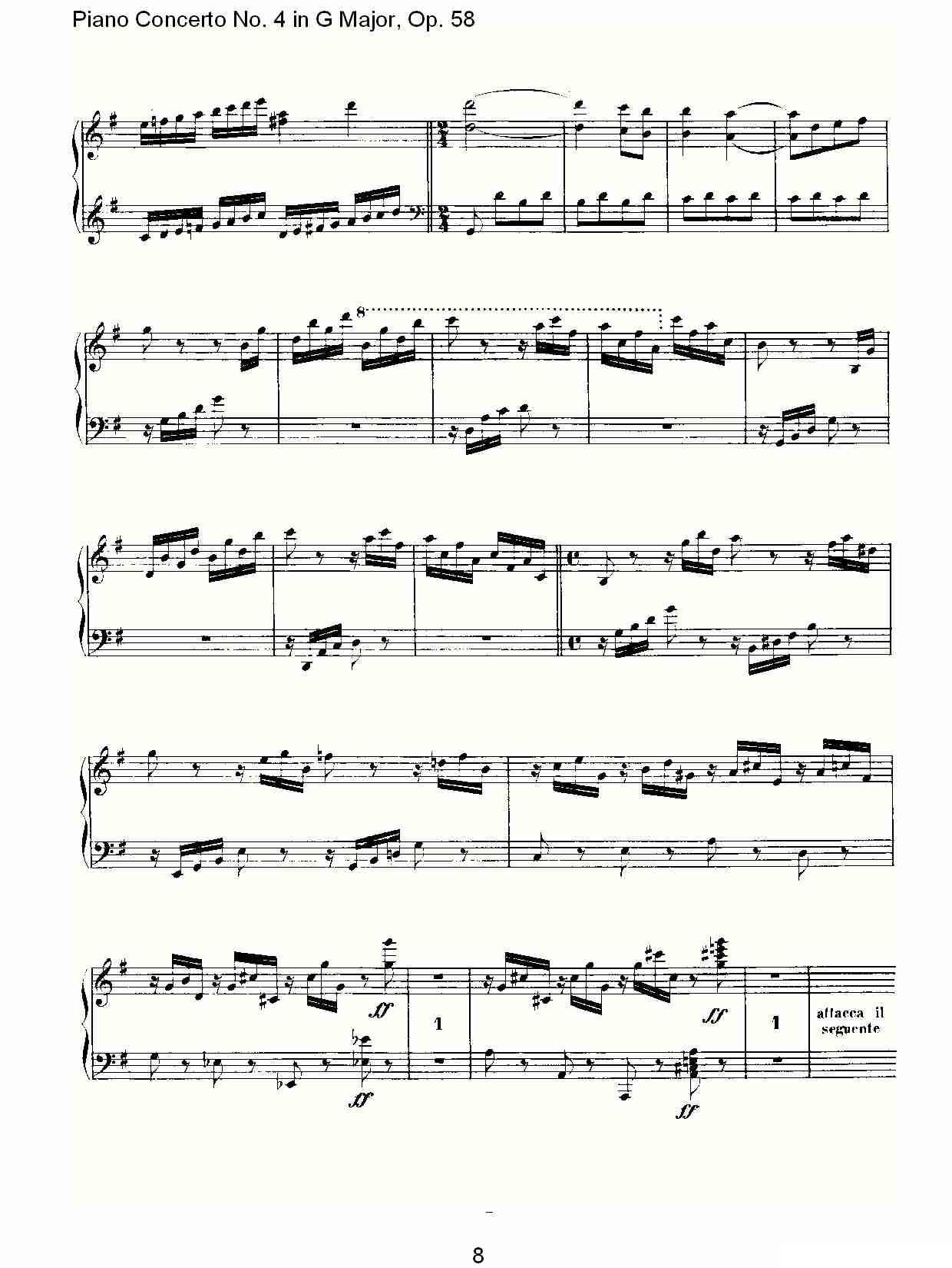 Ｇ大调钢琴第四协奏曲 Op.58 华彩乐章钢琴曲谱（图8）