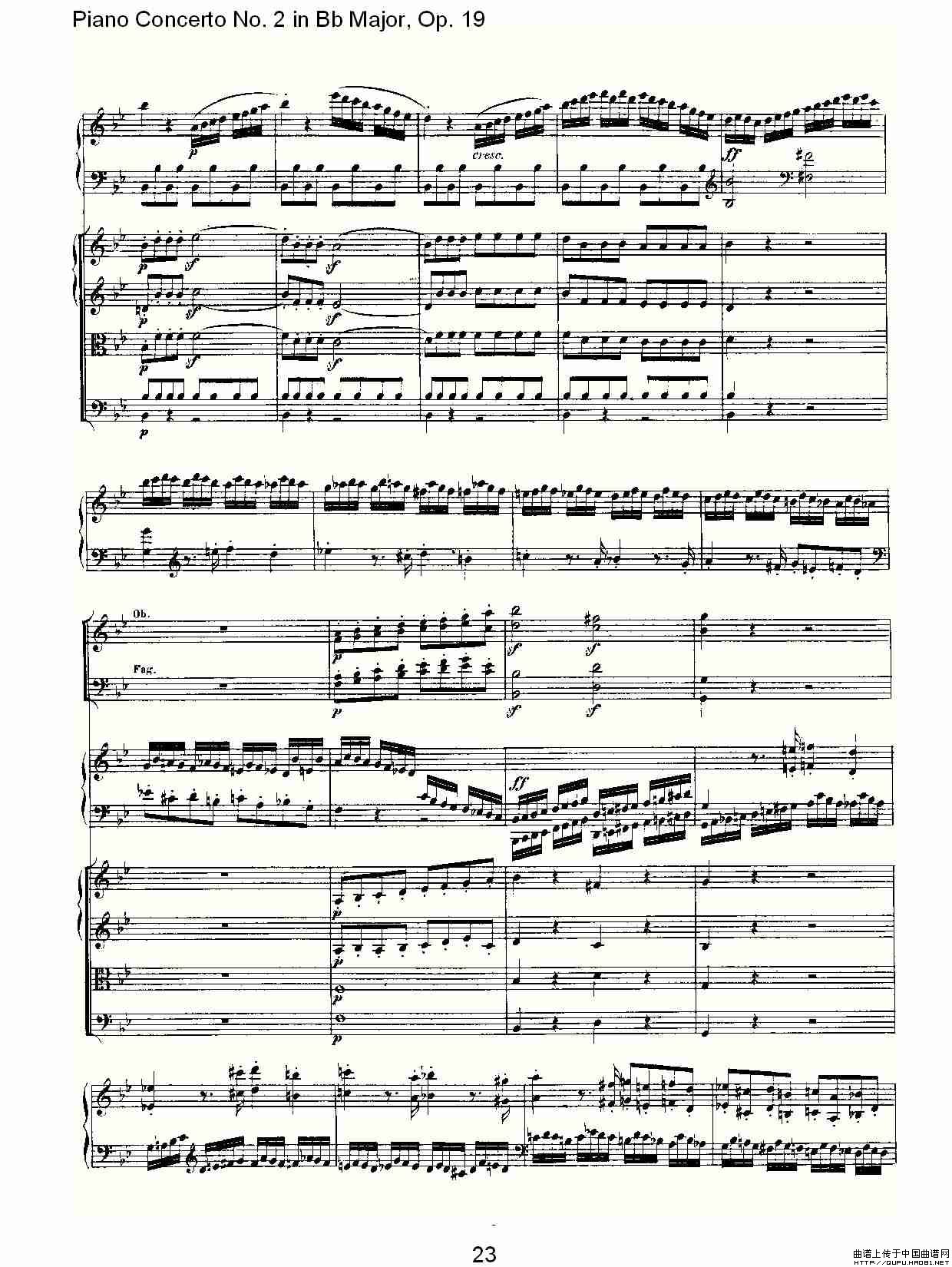 Bb大调钢琴第二协奏曲 Op. 19 第一乐章钢琴曲谱（图12）