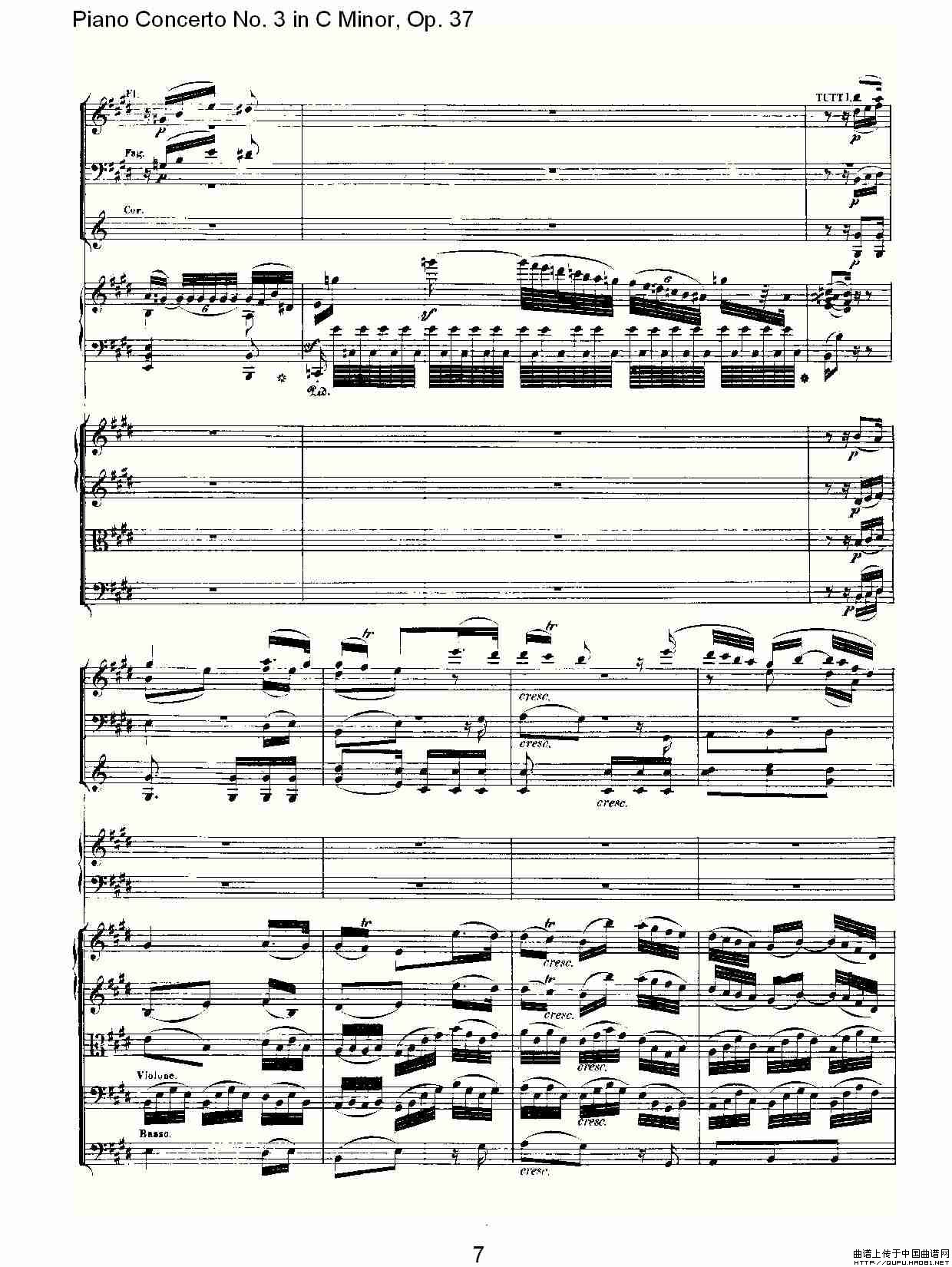 C小调钢琴第三协奏曲 Op.37  第二乐章钢琴曲谱（图4）