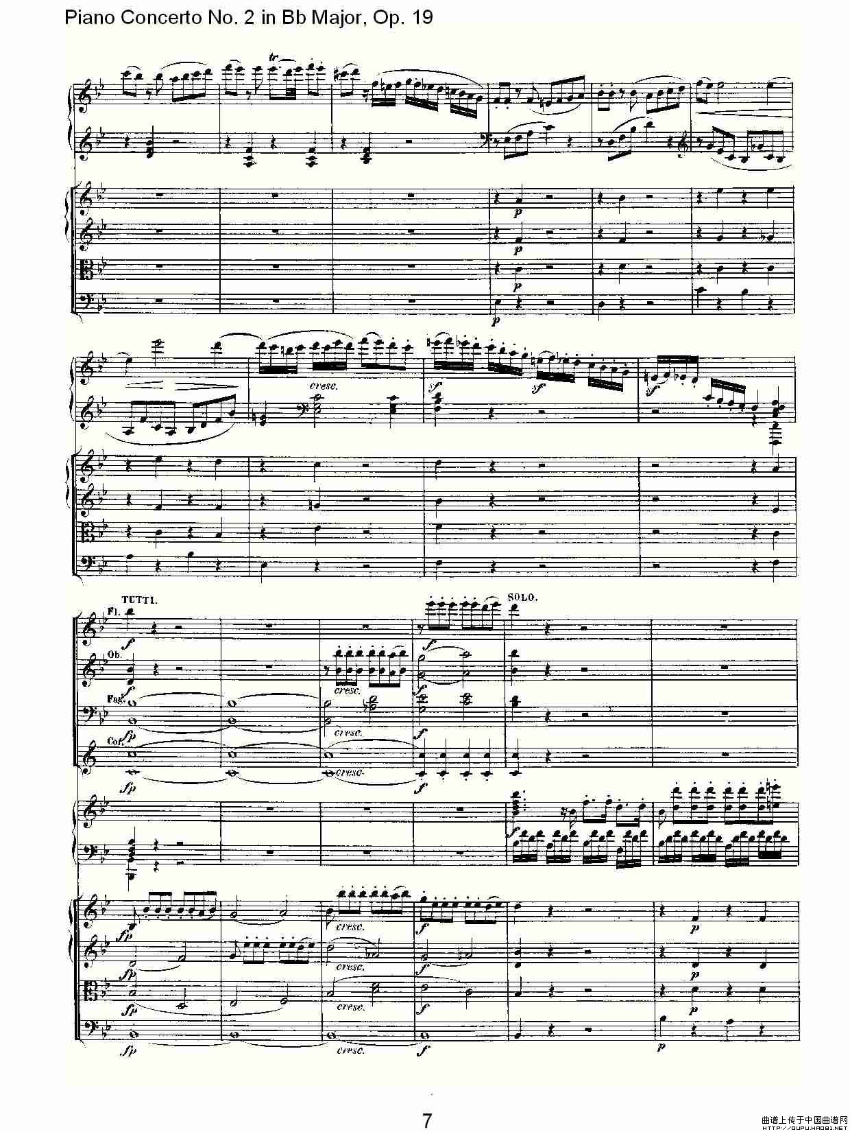 Bb大调钢琴第二协奏曲 Op. 19 第一乐章钢琴曲谱（图4）