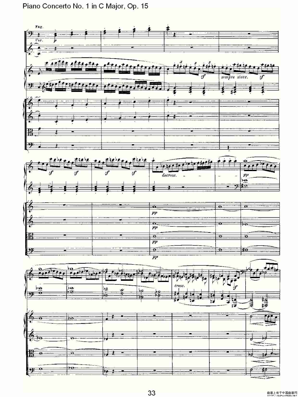 C大调钢琴第一协奏曲 Op.15 第一乐章钢琴曲谱（图17）