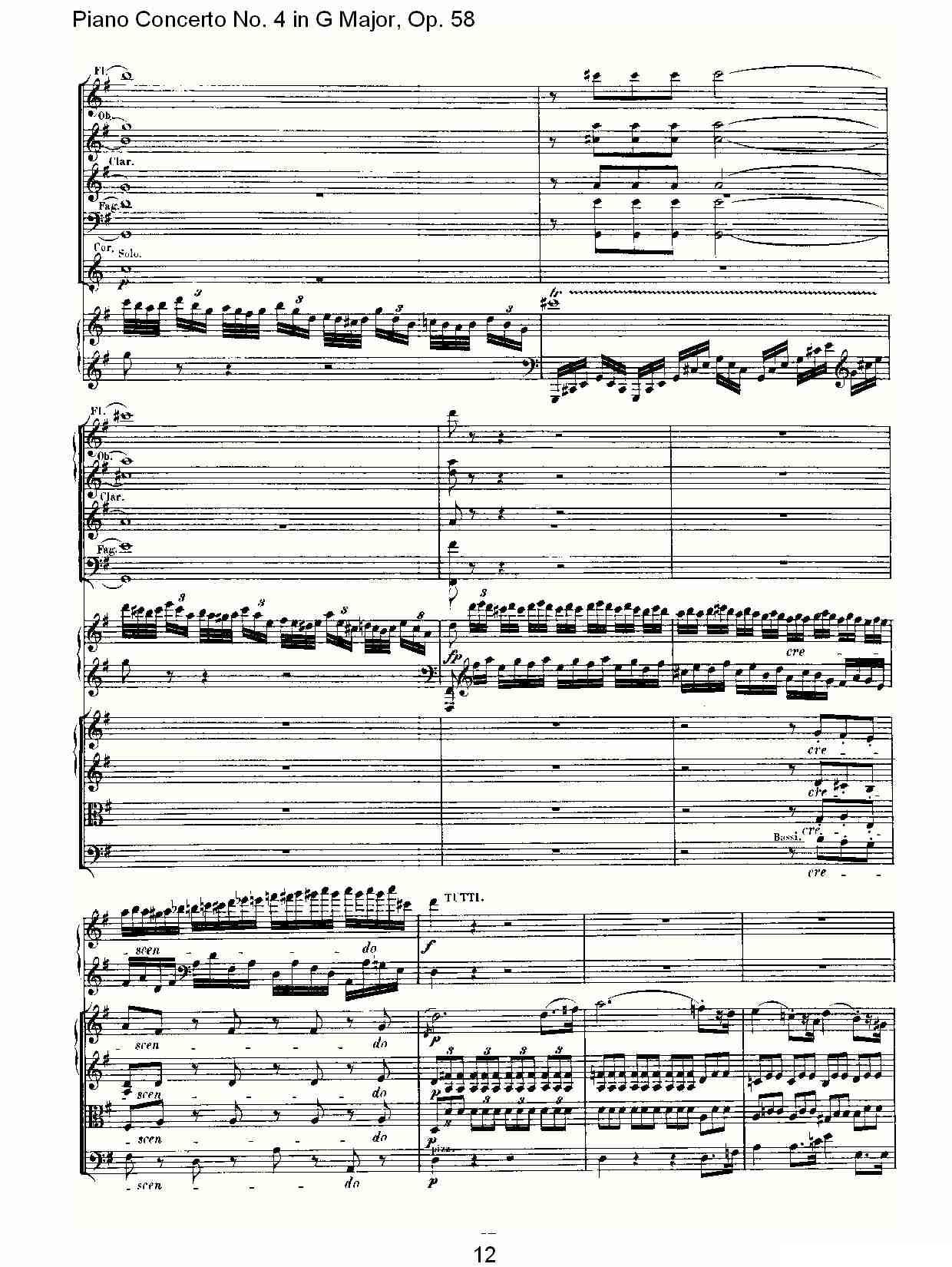 Ｇ大调钢琴第四协奏曲 Op.58 第一乐章钢琴曲谱（图12）