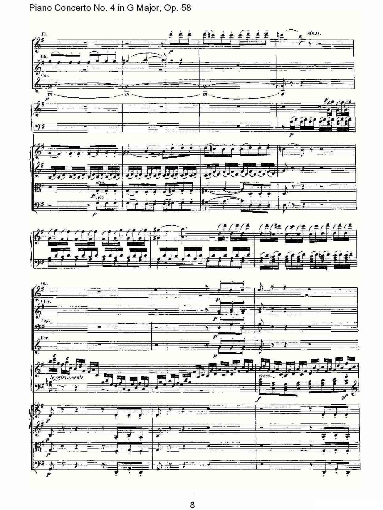 Ｇ大调钢琴第四协奏曲 Op.58 第一乐章钢琴曲谱（图8）