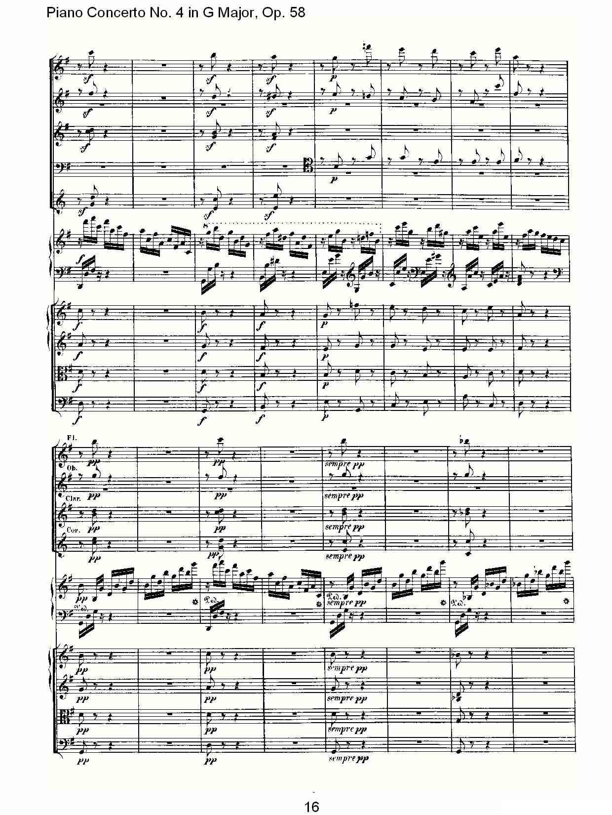 Ｇ大调钢琴第四协奏曲 Op.58 第三乐章钢琴曲谱（图16）
