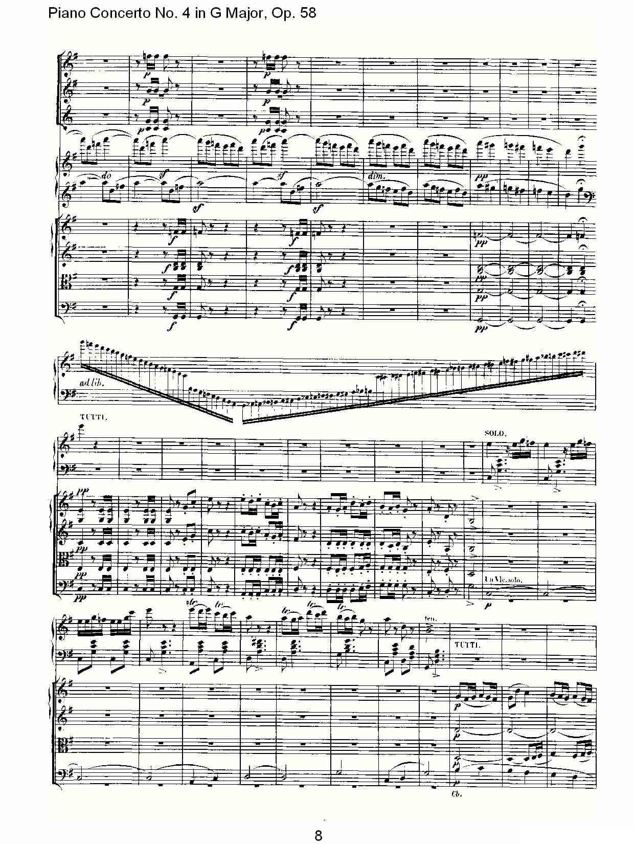 Ｇ大调钢琴第四协奏曲 Op.58 第三乐章钢琴曲谱（图8）