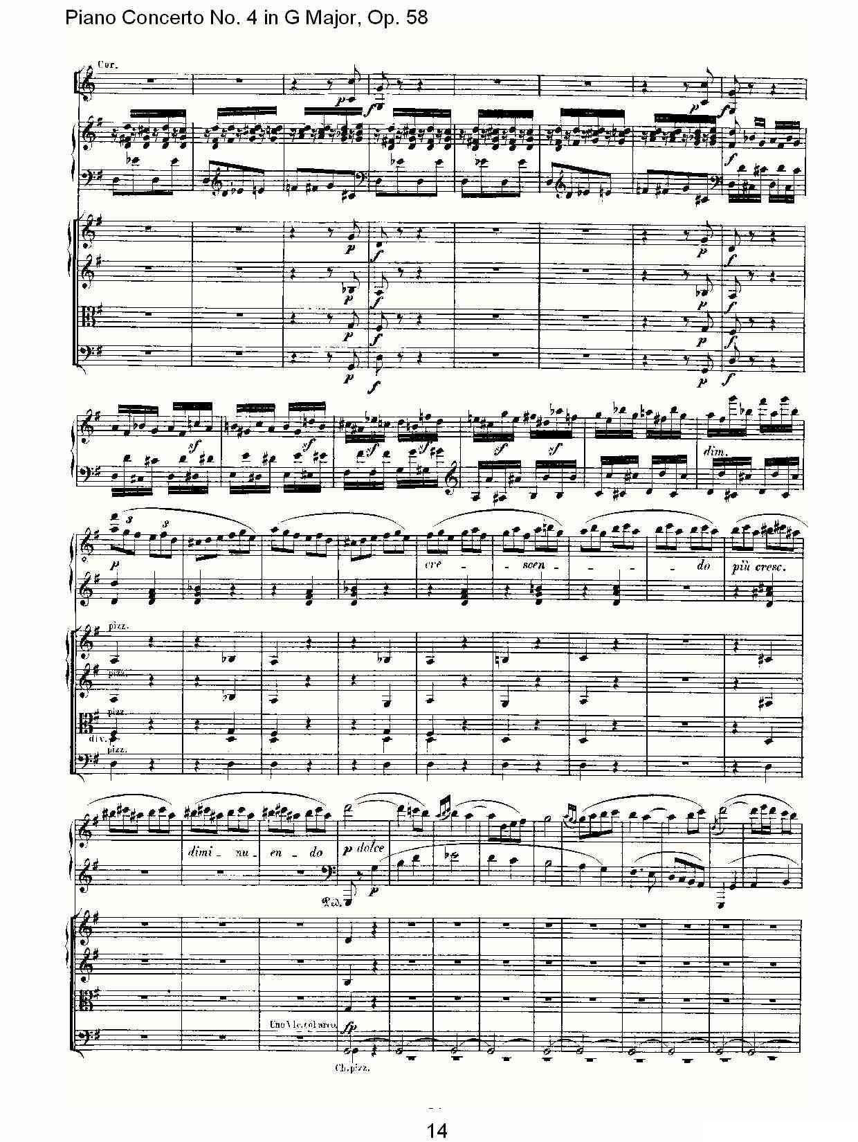 Ｇ大调钢琴第四协奏曲 Op.58 第三乐章钢琴曲谱（图14）