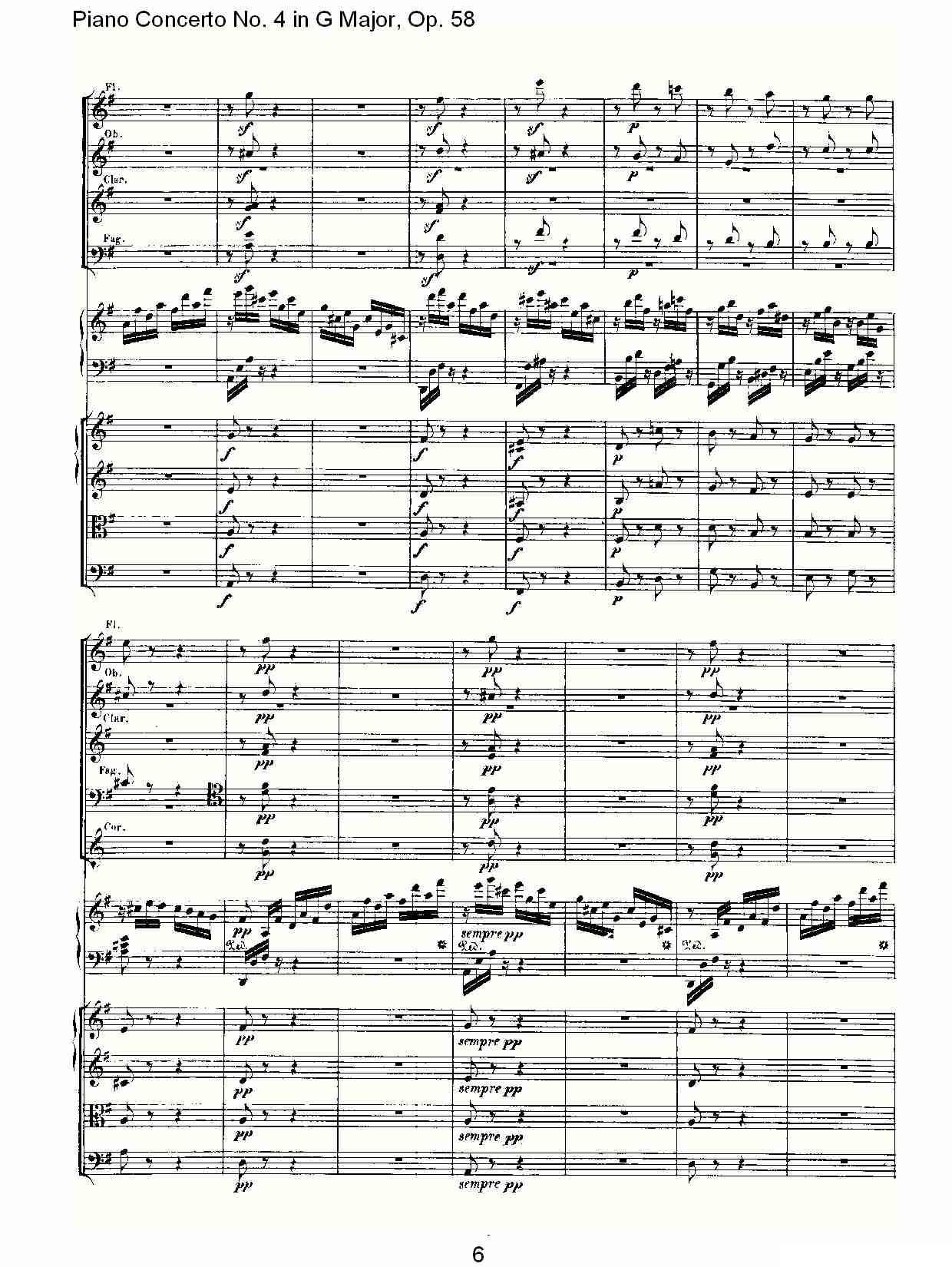 Ｇ大调钢琴第四协奏曲 Op.58 第三乐章钢琴曲谱（图6）