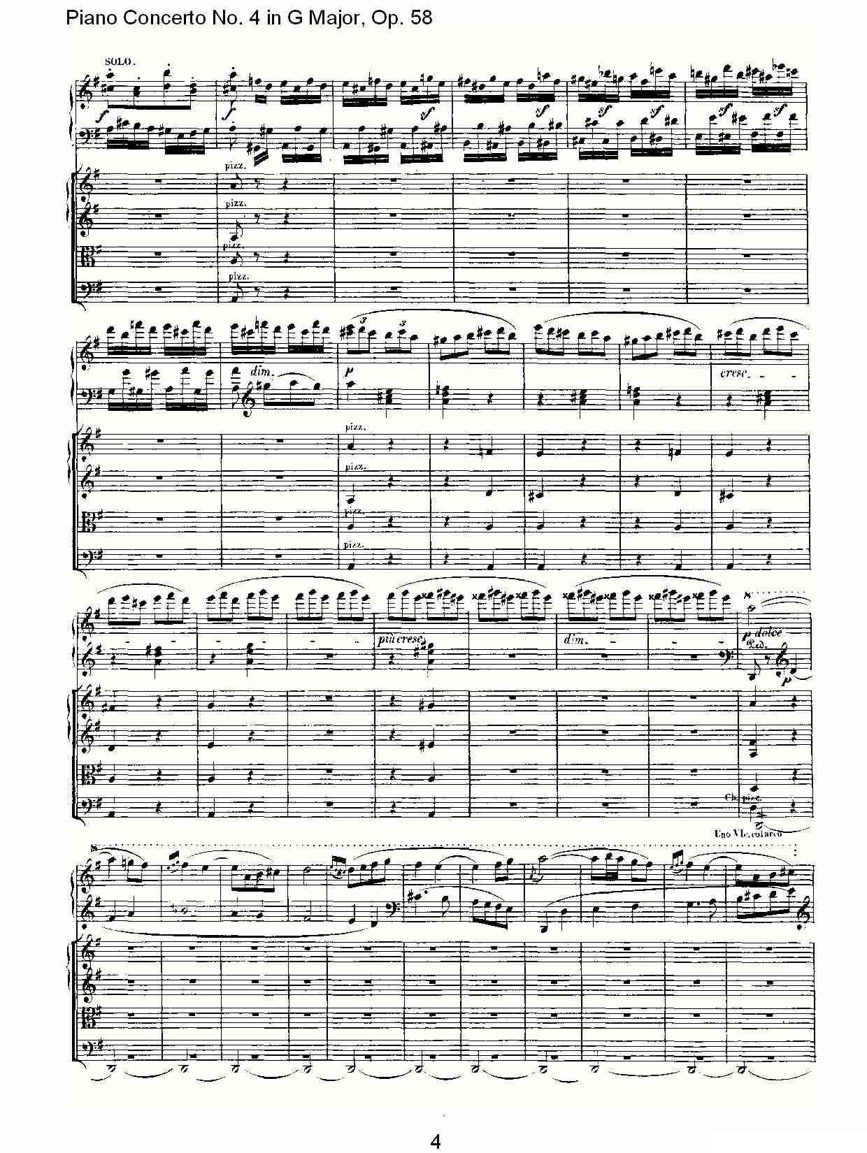 Ｇ大调钢琴第四协奏曲 Op.58 第三乐章钢琴曲谱（图4）