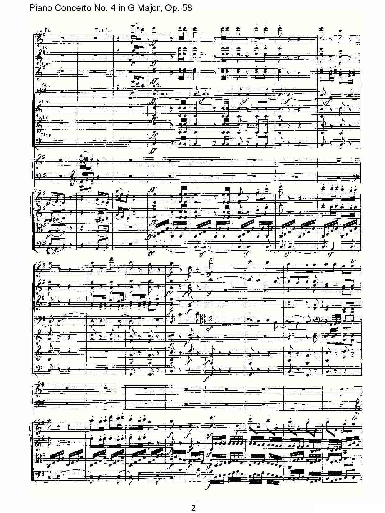 Ｇ大调钢琴第四协奏曲 Op.58 第三乐章钢琴曲谱（图2）